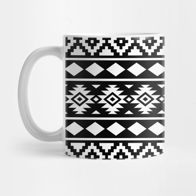 Aztec Essence Pattern White on Black by NataliePaskell